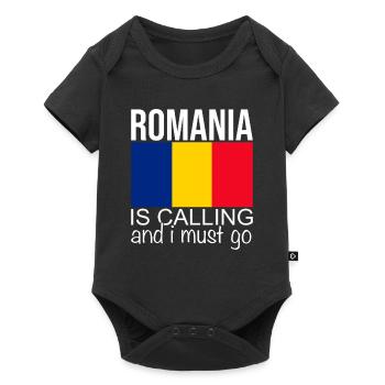 Roumanie Citation - Body à manches courtes Premium Bébé - noir - Devant