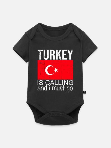 Türkei - Baby Premium Kurzarmbody - Schwarz