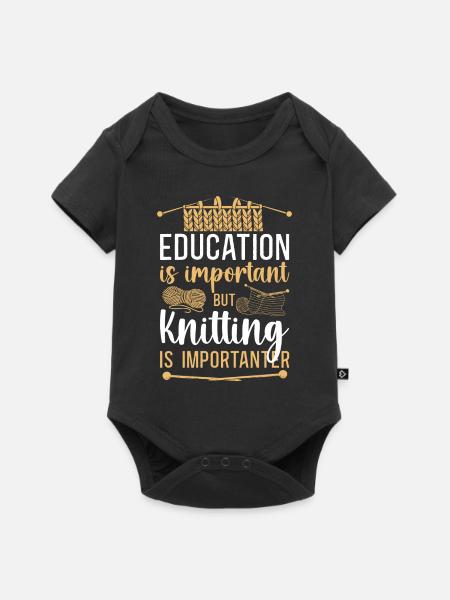Knitting Knitter Education Is - Baby Premium Kurzarmbody - Schwarz