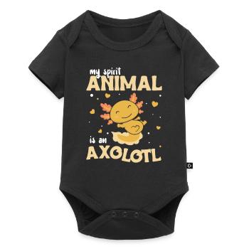 Mon animal spirituel est un axolotl doux axolotl - Body à manches courtes Premium Bébé - noir - Devant