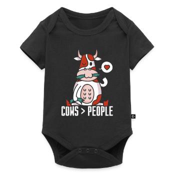 Cows > people Cow Dairy cow Farm Animals - Baby Premium short-sleeve bodysuit - black - Front