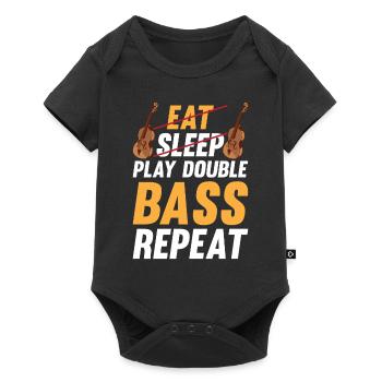 Double Bass Contrabassists Eat Sleep Play Double B - Baby Premium Kurzarmbody - Schwarz - Vorne