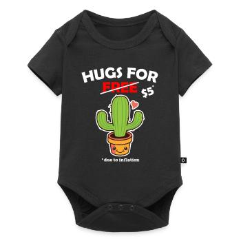 Funny cute cactus valentine costume Hugs For Free - Baby Premium Kurzarmbody - Schwarz - Vorne