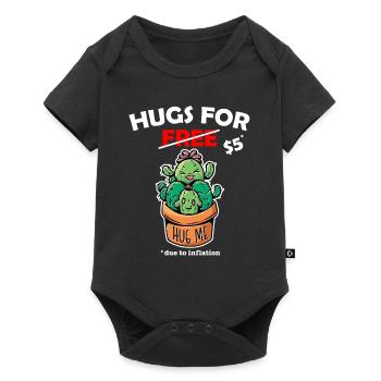 Funny cute cactus valentine costume Hugs For Free - Baby Premium Kurzarmbody - Schwarz - Vorne