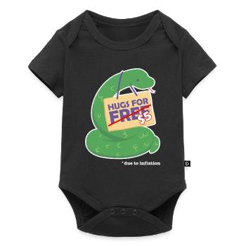 Funny cute snake valentine costume Hugs For Free - Baby Premium Kurzarmbody - Schwarz - Vorne