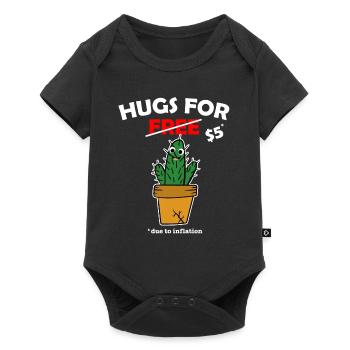 Funny cute cactus valentine costume Hugs For Free - Baby Premium Kurzarmbody - Schwarz - Vorne
