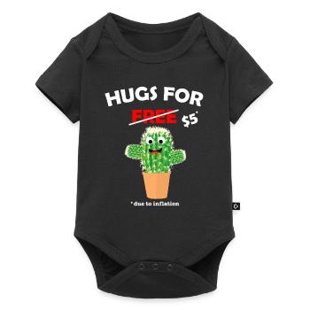 Funny cute cactus valentine costume Hugs For Free - Baby Premium Kurzarmbody - Schwarz - Vorne