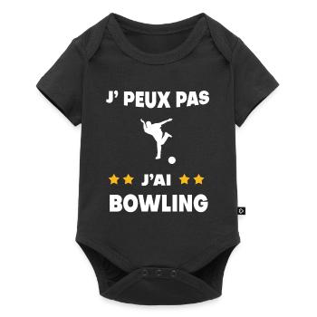 Je peux pas j'ai bowling cadeau bouliste - Body à manches courtes Premium Bébé - noir - Devant