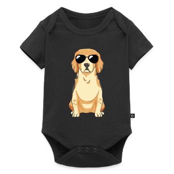 Beagle puppy with sunglasses - Baby Premium short-sleeve bodysuit - black - Front