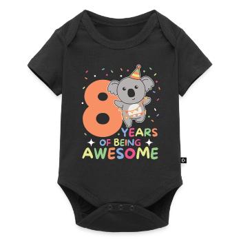 Koala pour les enfants de 8 ans de huit ans - Body à manches courtes Premium Bébé - noir - Devant