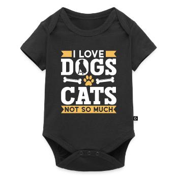 Ich Liebe Hunde Katzen Nicht So Sehr Hund Welpe - Baby Premium Kurzarmbody - Schwarz - Vorne
