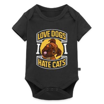 Love Dogs Hate Cats Dog Puppy Lovers - Baby Premium short-sleeve bodysuit - black - Front