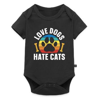 Love Dogs Hate Cats Dog Puppy Lovers - Baby Premium short-sleeve bodysuit - black - Front