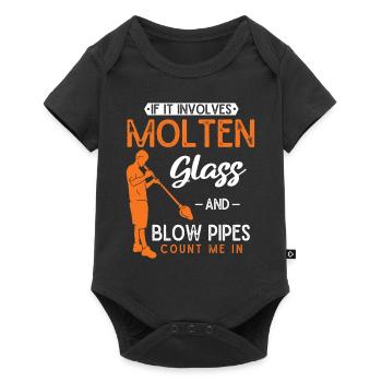 Glassblowers, glass production, glass craftsmanship - Baby Premium short-sleeve bodysuit - black - Front