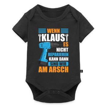 Klaus Vorname Name Geburtstag Reparieren - Baby Premium Kurzarmbody - Schwarz - Vorne