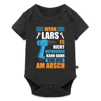 Lars Vorname Name Geburtstag Reparieren - Baby Premium Kurzarmbody - Schwarz - Vorne