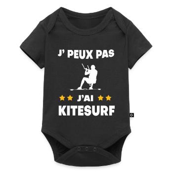 Je peux pas j'ai Kitesurf cadeau kitesurfeur - Body à manches courtes Premium Bébé - noir - Devant