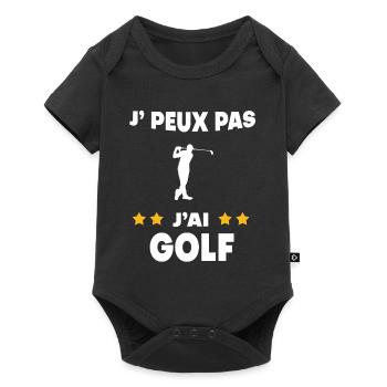 Je peux pas j'ai golf cadeau golfeur - Body à manches courtes Premium Bébé - noir - Devant