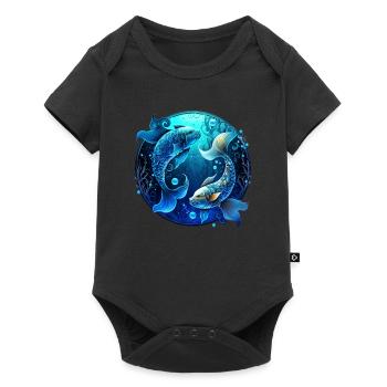 Portez votre signe du zodiaque astrologique avec fierté: Poissons - Body à manches courtes Premium Bébé - noir - Devant