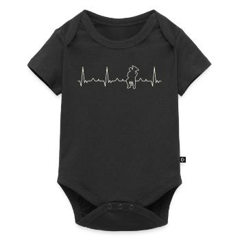 Tuba jugando hombre. Corazón. Amor. Ekg. - Body à manches courtes Premium Bébé - noir - Devant