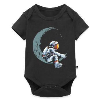 Funny Astronaut On Moon For Astronomy Student - Baby Premium short-sleeve bodysuit - black - Front