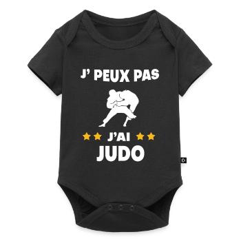 Je peux pas j'ai judo cadeau judoka - Body à manches courtes Premium Bébé - noir - Devant