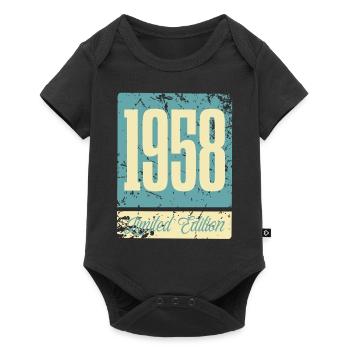 1958 Anniversaire de naissance Année de naissance - Body à manches courtes Premium Bébé - noir - Devant