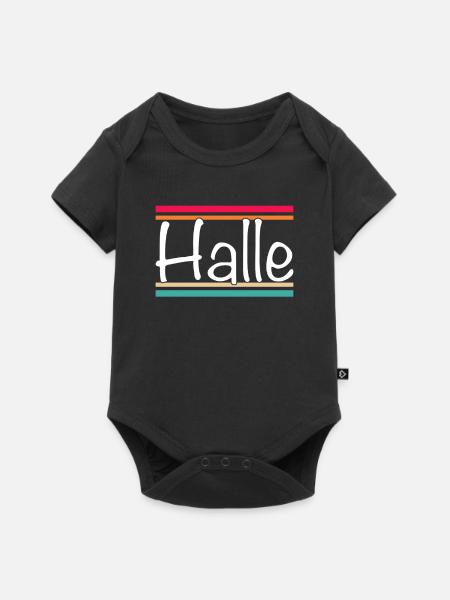 Halle - Baby Premium Kurzarmbody - Schwarz