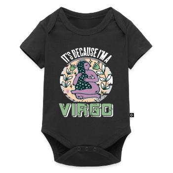 It's Because I'm A VIRGO Retro Funny Astrology - Baby Premium Kurzarmbody - Schwarz - Vorne