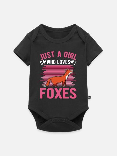 Fuchs Mädchen Geschenk - Baby Premium Kurzarmbody - Schwarz
