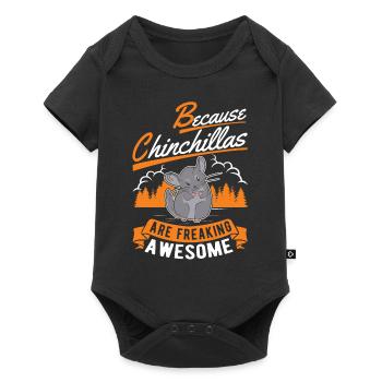 Because Chinchillas are freaking awesome - Baby Premium Kurzarmbody - Schwarz - Vorne