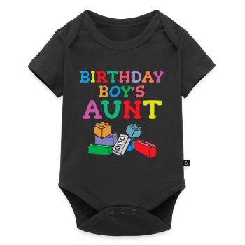 Blocs de construction de la tante du garçon d’anniversaire - Body à manches courtes Premium Bébé - noir - Devant