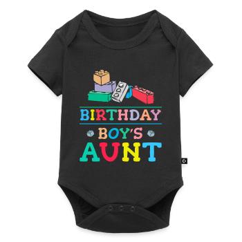 Blocs de construction de la tante du garçon d’anniversaire - Body à manches courtes Premium Bébé - noir - Devant