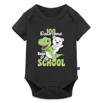 100 rawrsome days of school Polar Bear Trex 100 Days - Baby Premium short-sleeve bodysuit - black - Front