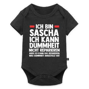 Sascha - Baby Premium Kurzarmbody - Schwarz - Vorne