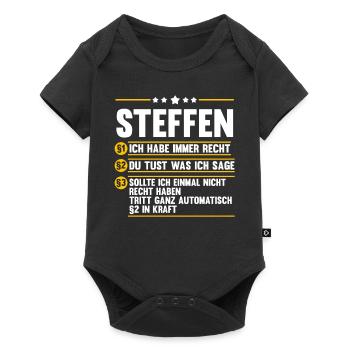 Steffen - Baby Premium Kurzarmbody - Schwarz - Vorne