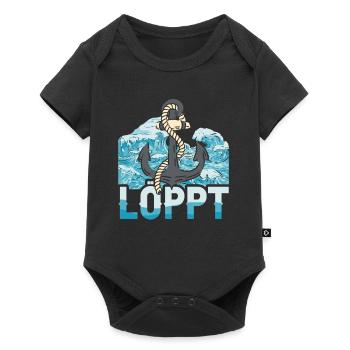 Löppt - Baby Premium Kurzarmbody - Schwarz - Vorne