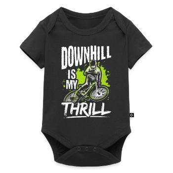 DOWNHILL IS MY THRILL - Fahrrad Motorsport Adrena - Baby Premium Kurzarmbody - Schwarz - Vorne