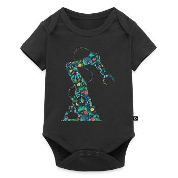 Robot Robotics Engineer Flower - Baby Premium short-sleeve bodysuit - black - Front