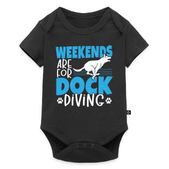 Weekends Are For Dock Diving Dog Jumping - Baby Premium short-sleeve bodysuit - black - Front
