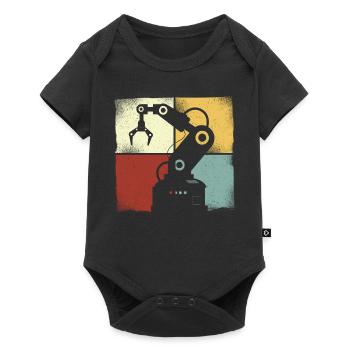Robot Robotics Engineer Retro - Baby Premium short-sleeve bodysuit - black - Front