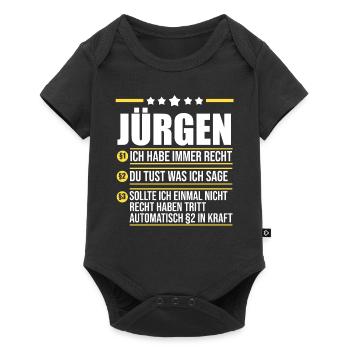 Jürgen - Baby Premium Kurzarmbody - Schwarz - Vorne