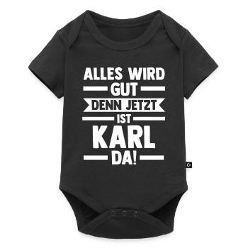 Vorname Name Karl - Baby Premium Kurzarmbody - Schwarz - Vorne