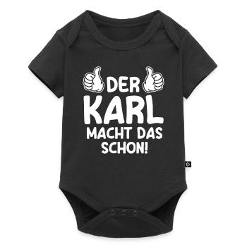 Vorname Name Karl - Baby Premium Kurzarmbody - Schwarz - Vorne
