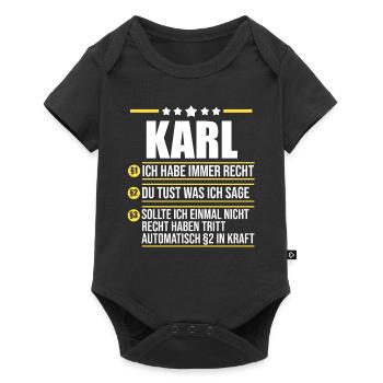 Vorname Name Karl - Baby Premium Kurzarmbody - Schwarz - Vorne