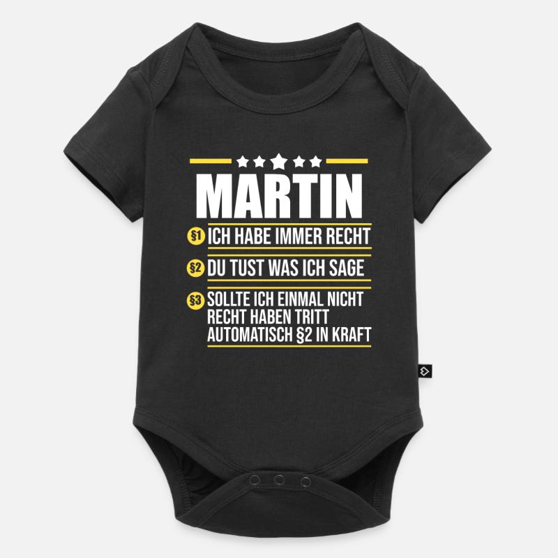Martin - Baby Premium Kurzarmbody - Schwarz
