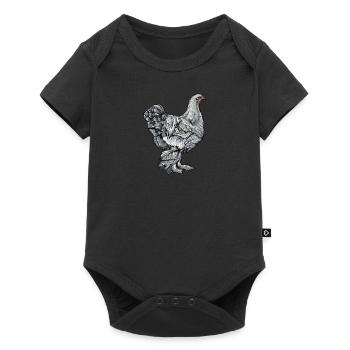Brahma Hühner I Chicken Geflügel Motiv für - Baby Premium Kurzarmbody - Schwarz - Vorne