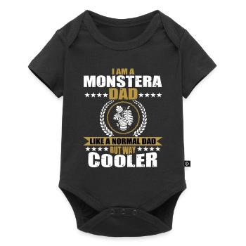 Monstera Papa pour les jardiniers et les hommes - Body à manches courtes Premium Bébé - noir - Devant