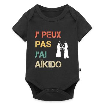 Je peux pas j'ai aïkido vintage drôle - Body à manches courtes Premium Bébé - noir - Devant