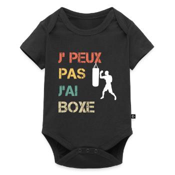 Je peux pas j'ai boxe vintage drôle - Body à manches courtes Premium Bébé - noir - Devant